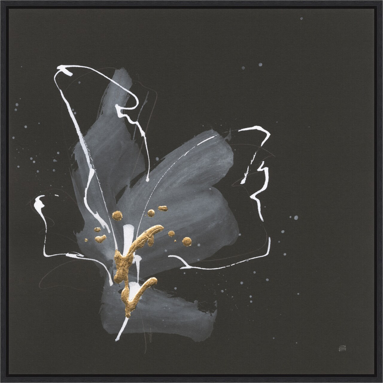 Modern Flower III by Chris Paschke 22-in. W x 22-in. H. Canvas Wall Art Print Framed in Black